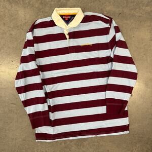 Vintage Y2K Tommy Hilfiger Red Blue Striped Longsleeve Graphic Tee XL